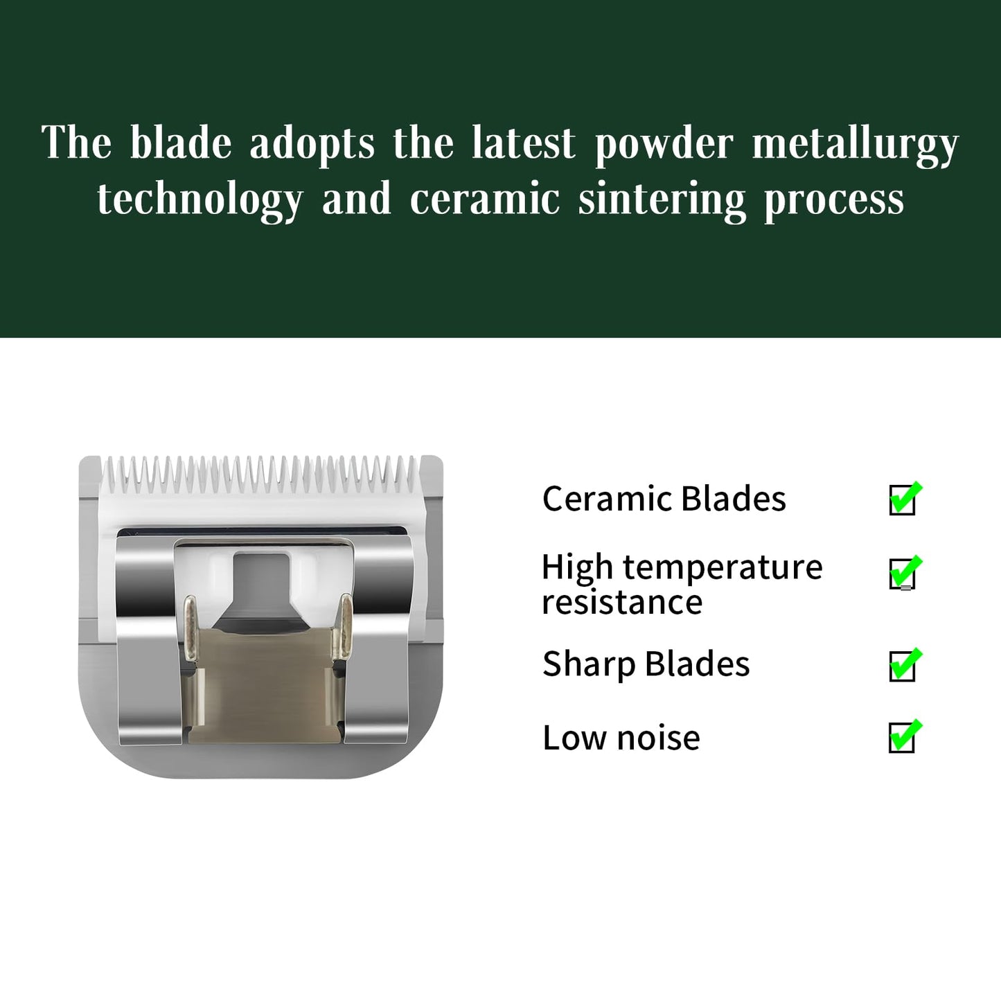 Professional Detachable Replacement Ceramic Blades set,compatible with oster Classic 76/Star-Teq/Power-Teq andi A*dis AGC,BDC,BGC,MBG Series Clippers (Size-000)