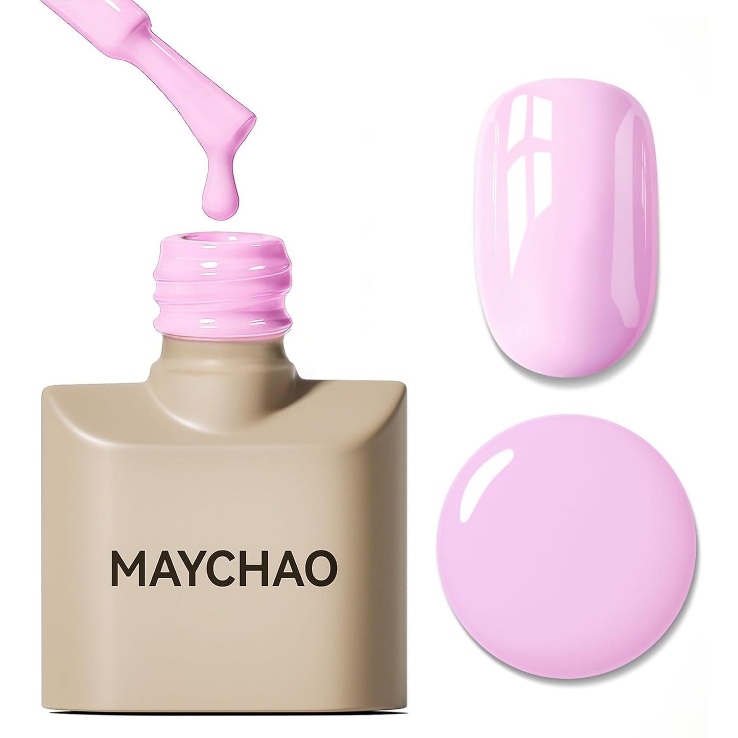 Light Pink Gel Nail Polish - 15ML Soak Off UV/LED for DIY Nail Art | Peach Pink Color, 0.5 OZ