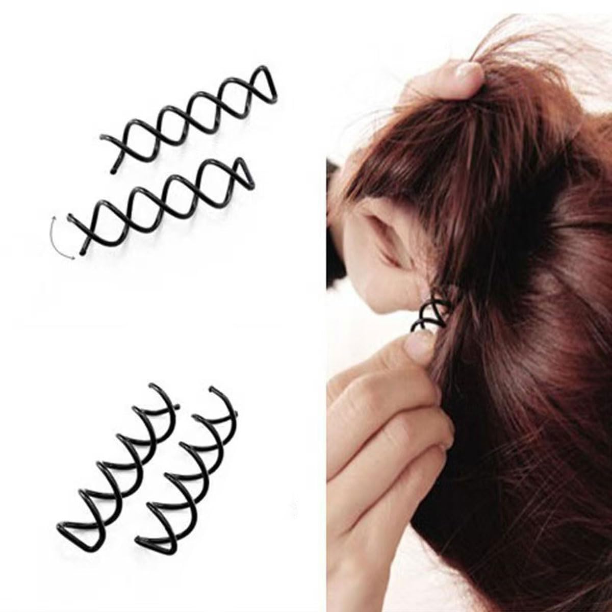 10PCS Spin Pins for Hair, Spiral Bobby Pins for Thick Hair, Metal Hair Twisters, Non-Scratch Hairpins for Women