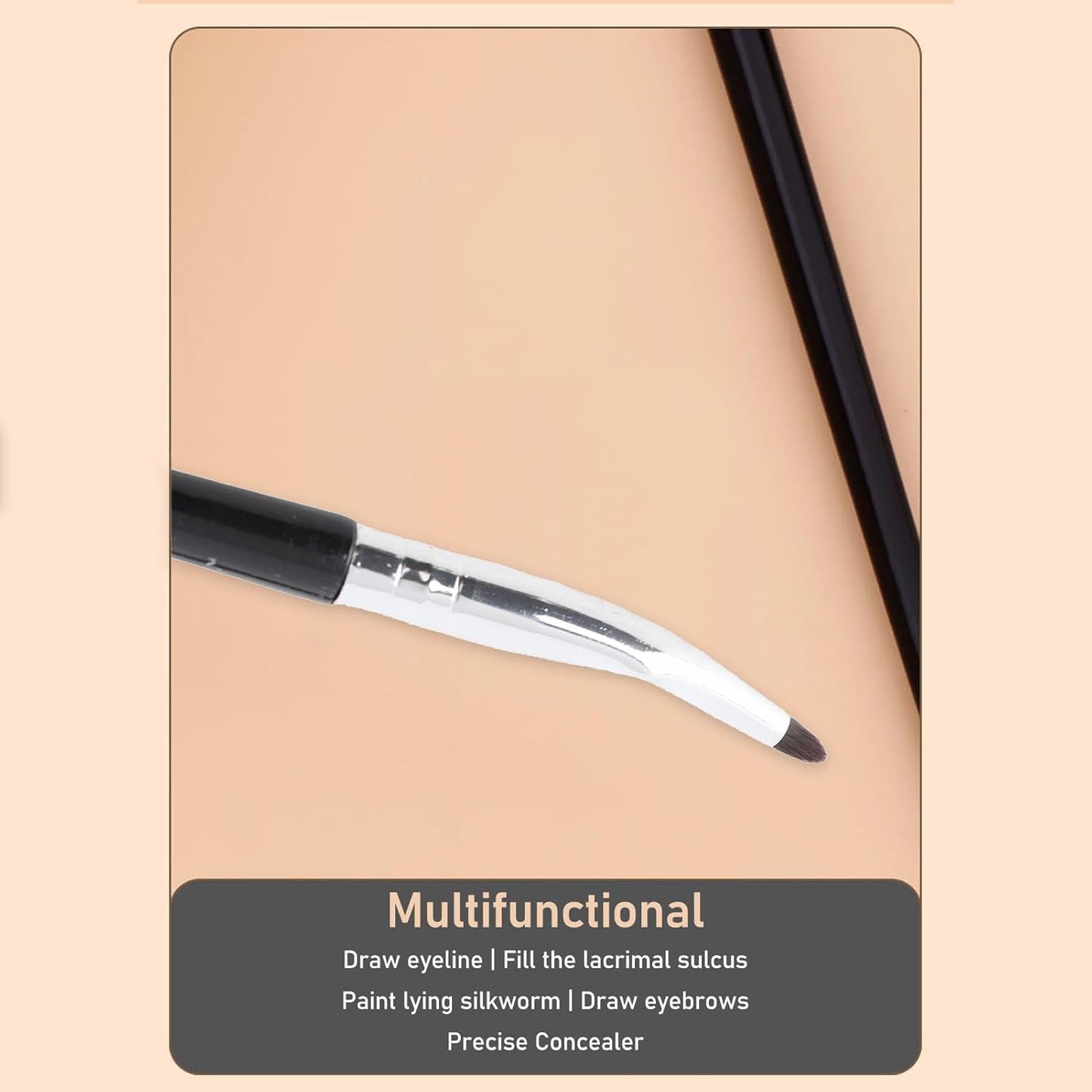 Angled Eyeliner Brush Set - 5PCS Fine Bent Makeup Brushes for Gel, Eyebrow Powder & Concealer Application