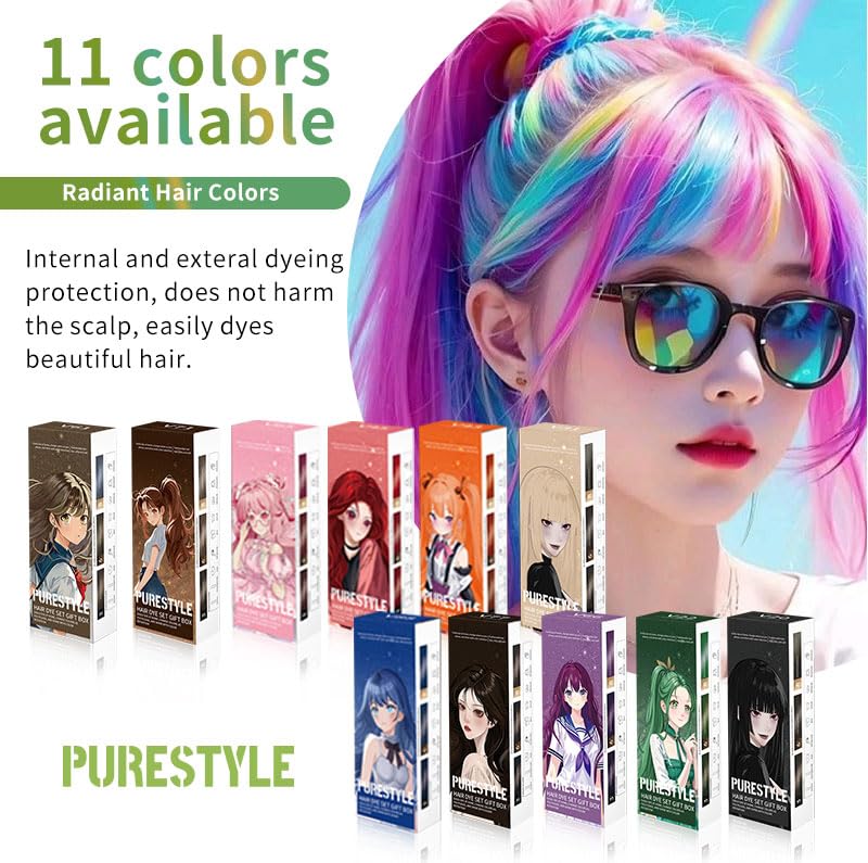 Permanent Light Ash Brown Hair Dye Cream Kit - Ammonia-Free Nourishing Formula | Complete Home Use Set 3.4 fl oz