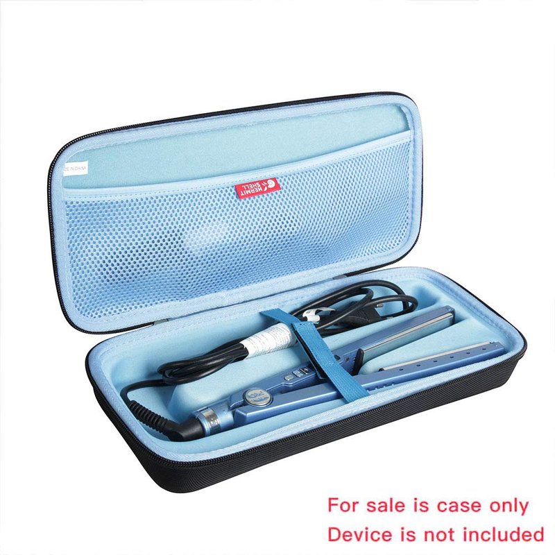 Hermitshell Travel Case for BabylissPRO Nano Titanium Ultra-Sleek Hair Straightener (Black+Blue
