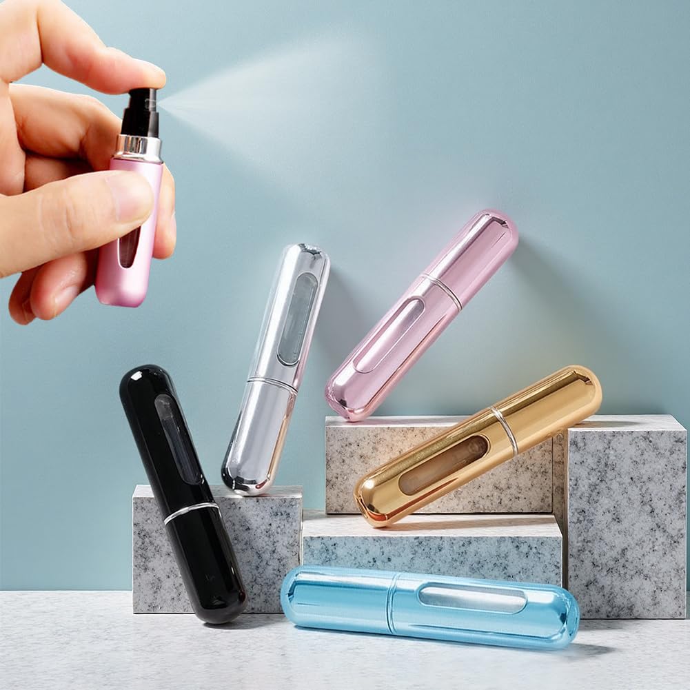 5pcs Mini Perfume Spray Bottle, Refillable Perfume Atomiser,Portable for Travel Holiday,Outdoor Activities and Business 5ML