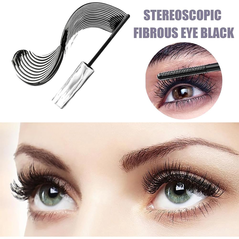 Waterproof Fibre Mascara - 3D Curling & Lengthening Black Formula | Metal Wand Applicator