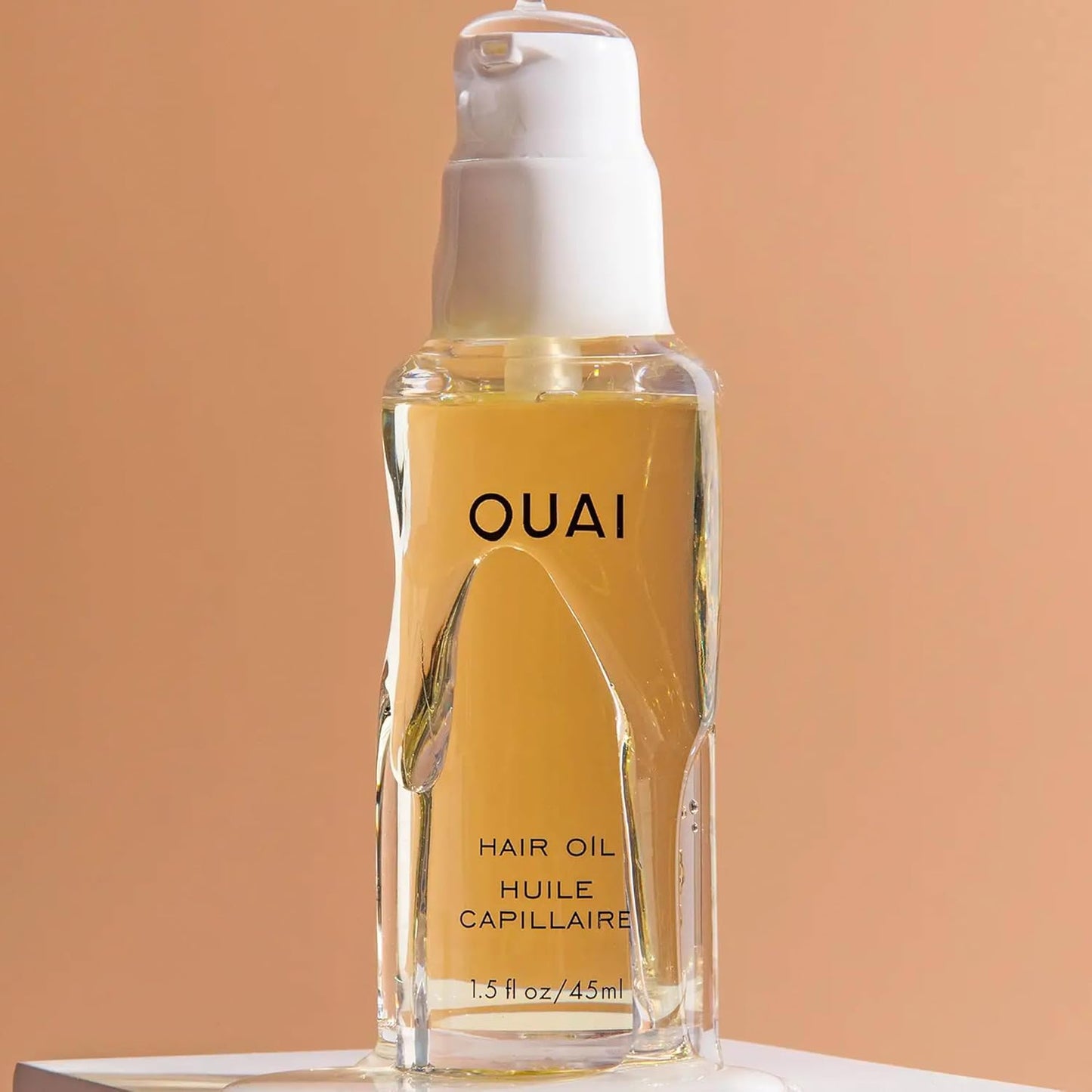 OUAI Hair Oil Bundle - Frizz Control Heat Protectant Oil - Adds Shine & Smooths Split Ends | Color Safe, 2 Count (0.45 Oz/1.5 Oz)