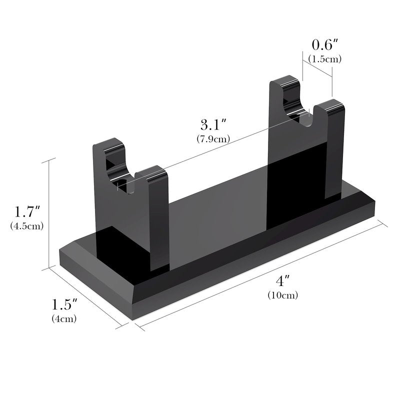 Linkidea Acrylic Men's Razor Stand, Stable Bathroom Holder for Safety Razors, Easy Clean, Compatible with Viking Blade Chief & Shaving Revolution Razors (Black)