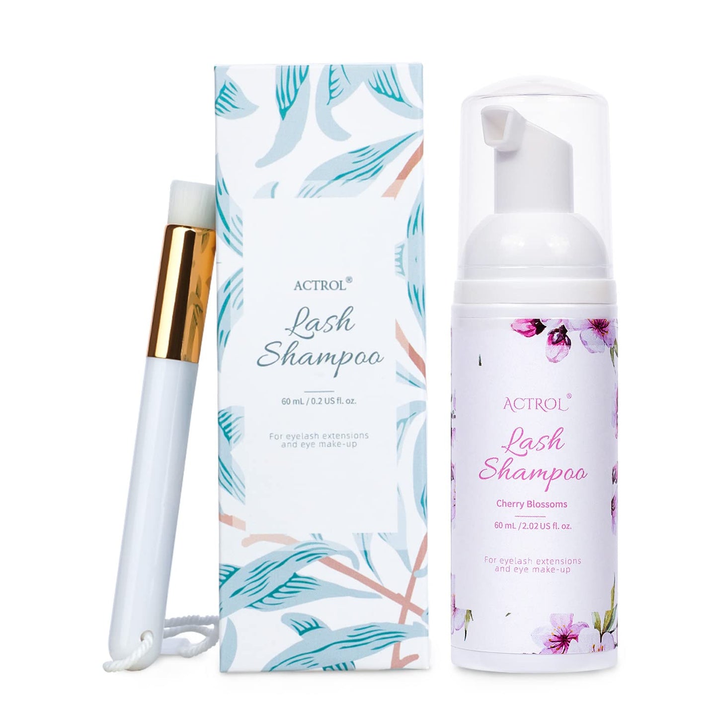 Eyelash Extension Cleanser - Natural Aloe Foaming Shampoo 60ML | Paraben & Sulfate Free, Non-Irritating