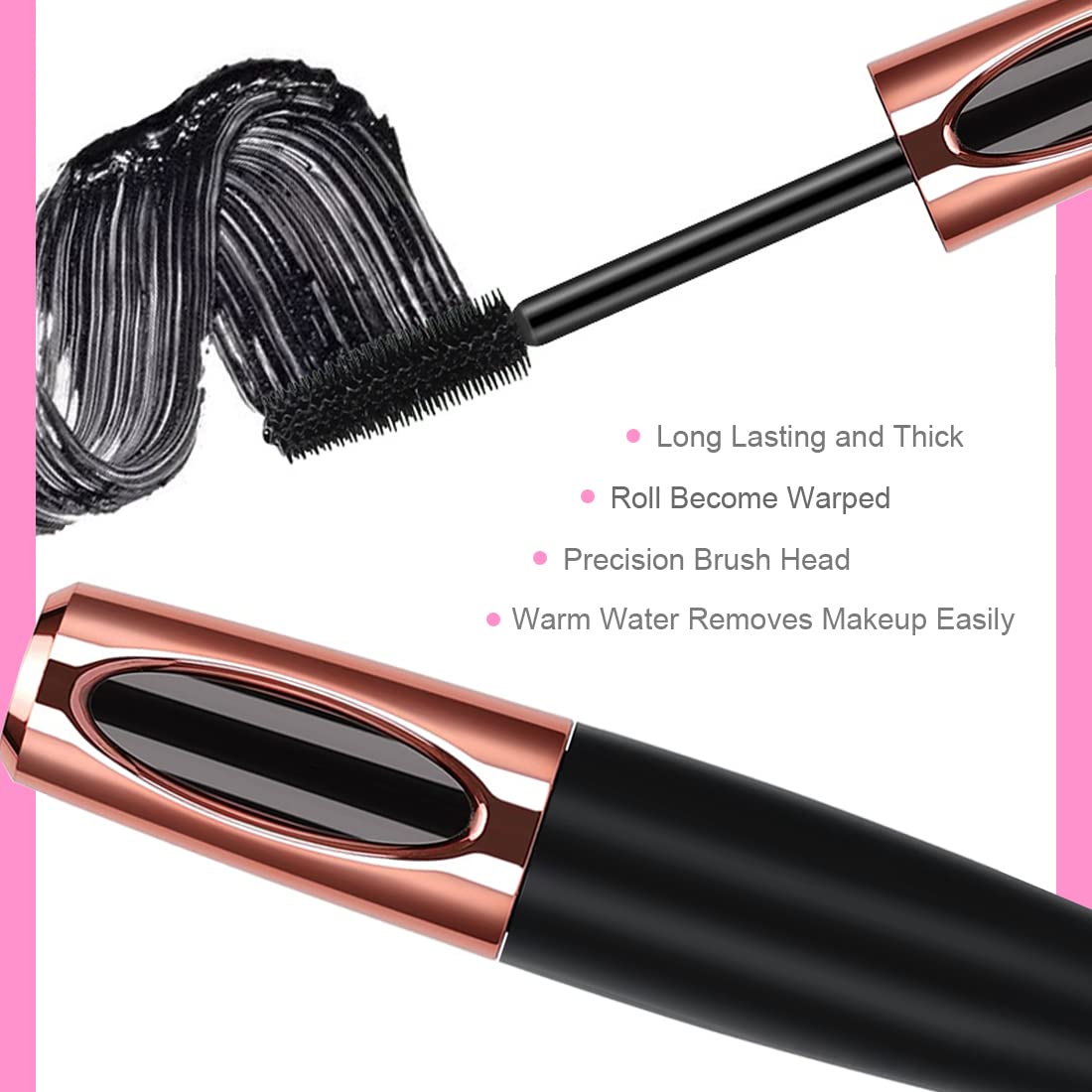 4D Silk Fiber Lash Mascara - Lengthening & Thickening, Waterproof | 2 Pack for All-Day Wear