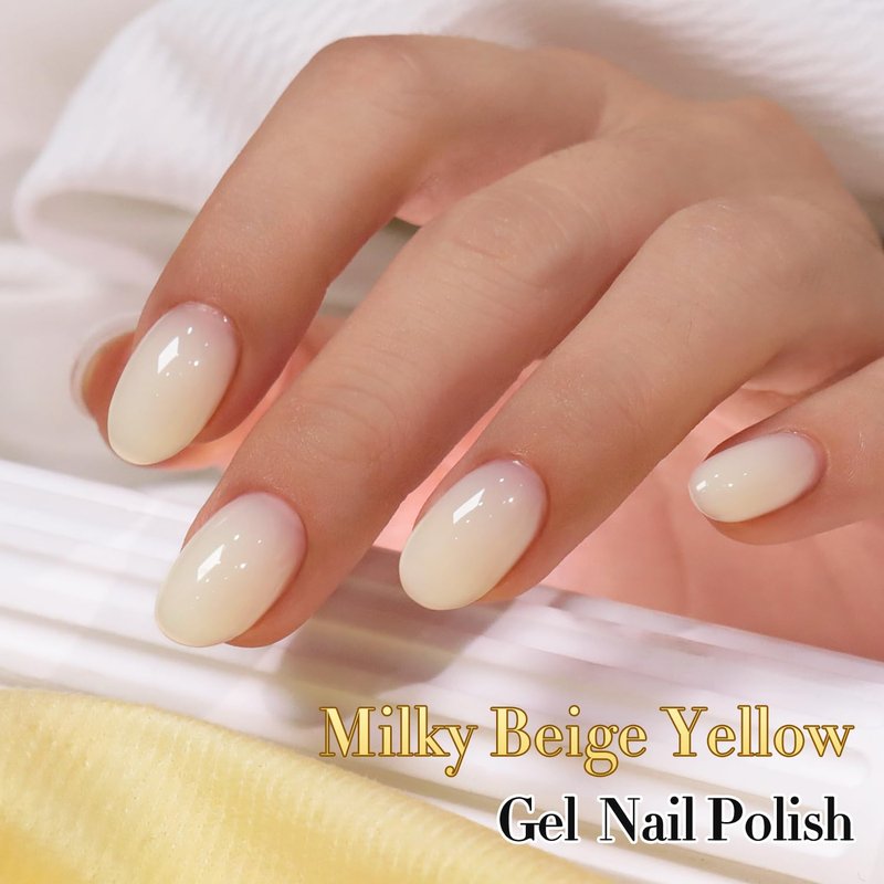 Milky Beige Jelly Gel Polish - 0.5 Oz Sheer Neutral Translucent DIY Art | 15ML