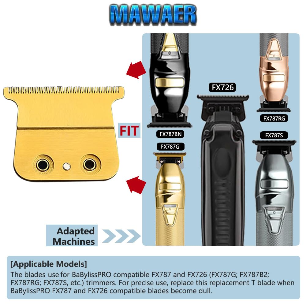 MAWAER FX Trimmer Blade with Ceramic Blades Compatible with BaBylissPRO FX787 & FX726 Trimmer,FX707Z Replacement Blades for BaByliss PRO Barberology Trimmer Blade