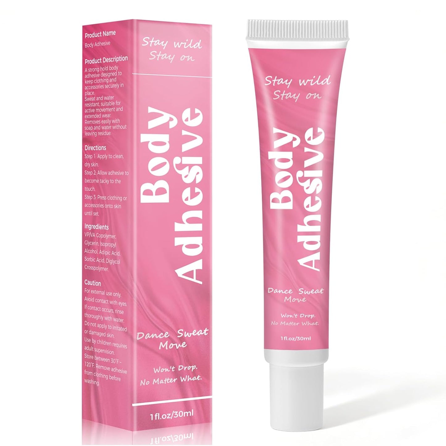 Body Adhesive Glue for Clothes & Skin - Fabric-Safe, Sweat-Resistant & Washable | Ideal for Dancers, Costumes, Wigs