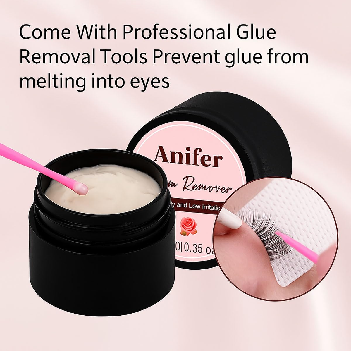 Eyelash Extension Remover - Fast-Dissolving Cream for Sensitive Skin | 10g, Rose Scent, No Residue (2 Pcs)