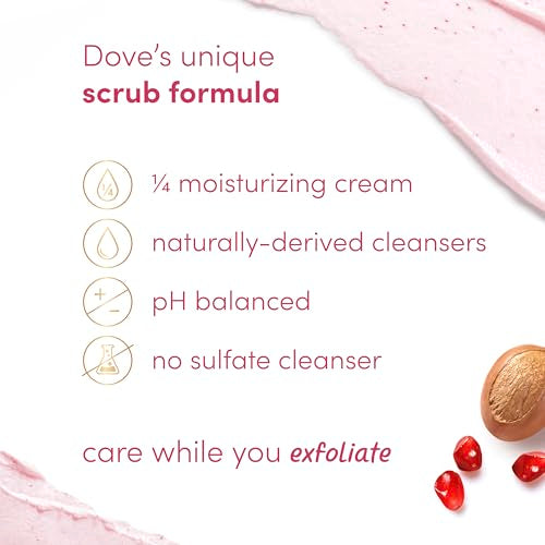 Dove Pomegranate & Shea Butter Body Scrub - 15 oz Exfoliator for Smooth Skin