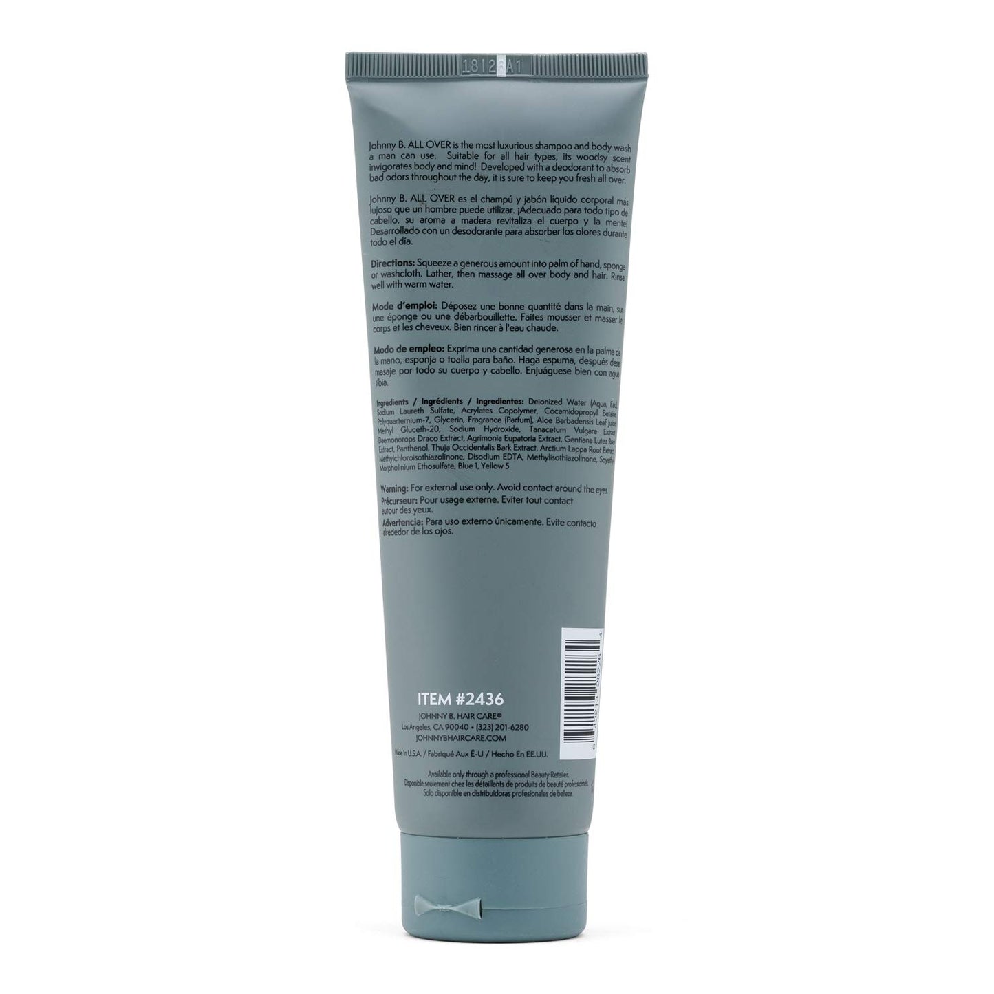 JOHNNY B. Professional All Over Hair Shampoo and Body Wash 6.7 oz.