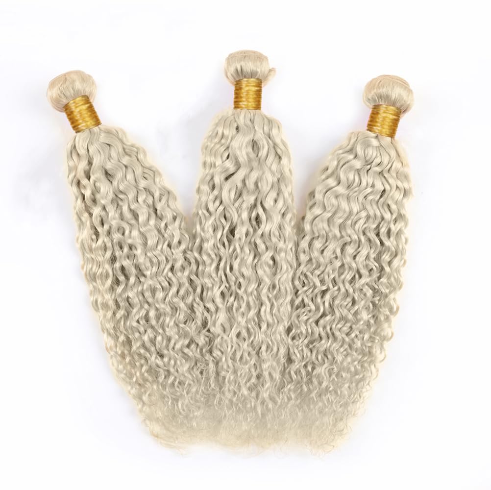 30 32 34 Inch Ash Blonde Bundles Human Hair Unprocessed Brazilian Virgin Remy Hair Extensions Blonde Water Wave Bundles
