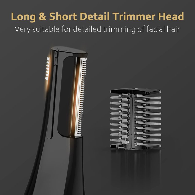 Dapsang Ear Nose Hair Trimmer for Men, Rechargeable Eyebrow Facial Hair Trimmer, Painless Waterproof Nose Clipper 2023 Professional Dual Blades Face Shaver (Black)