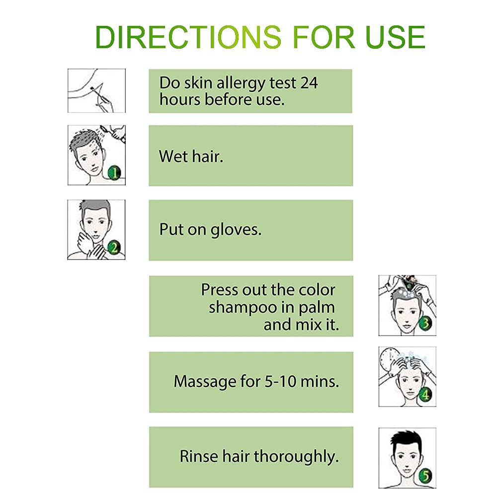 Dexe Hair Dye Shampoo - Black Hair Color for Men & Women | 14.1 Fl Oz Gray Coverage