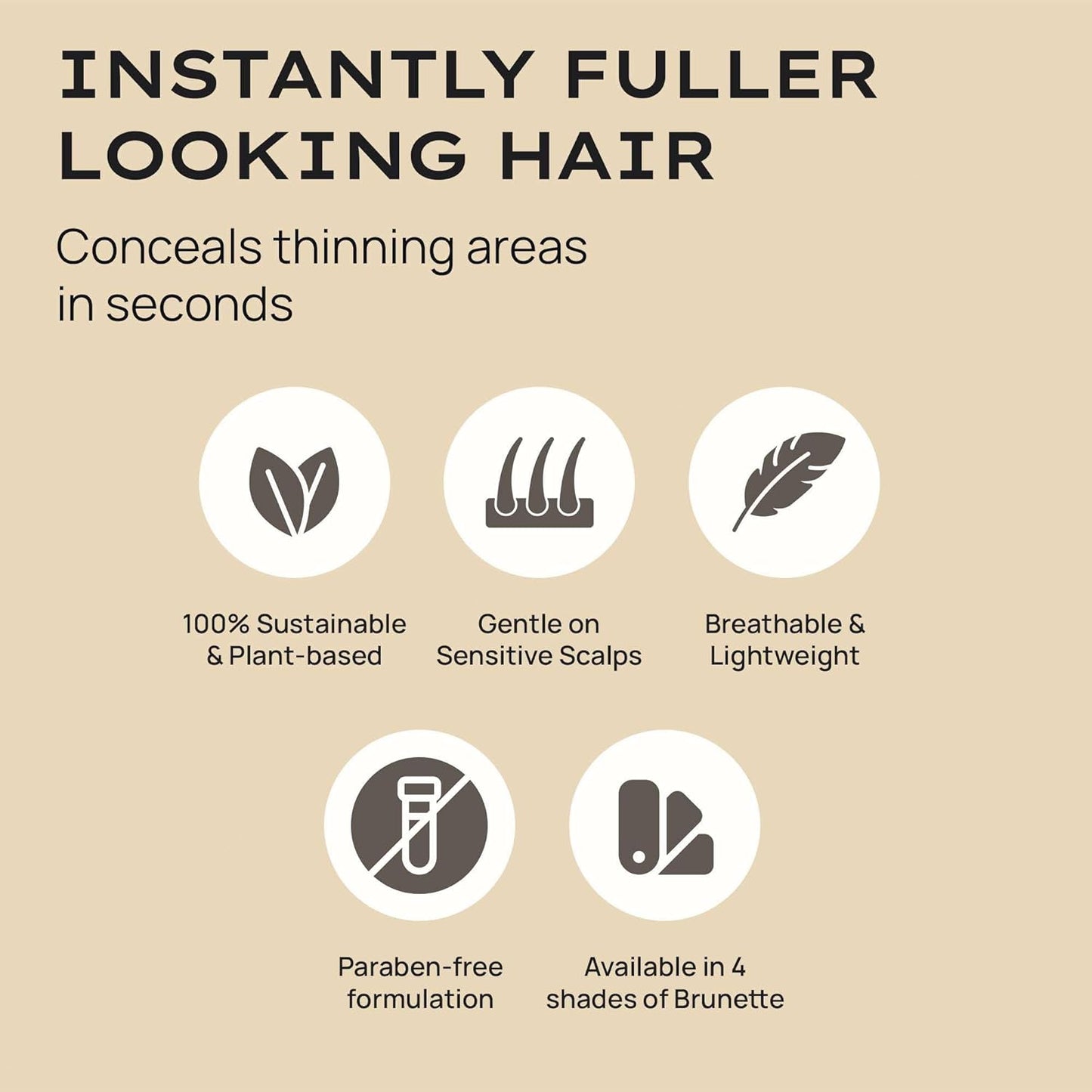 Hair Building Fibers for Thinning Hair - Plant-Based Concealer for Receding Hairlines & Bald Spots | Black 0.88oz