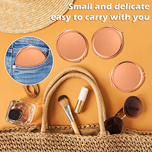 Yalikop Rose Gold 8 Pcs Compact Mirrors - Mini Pocket Vanity Mirrors