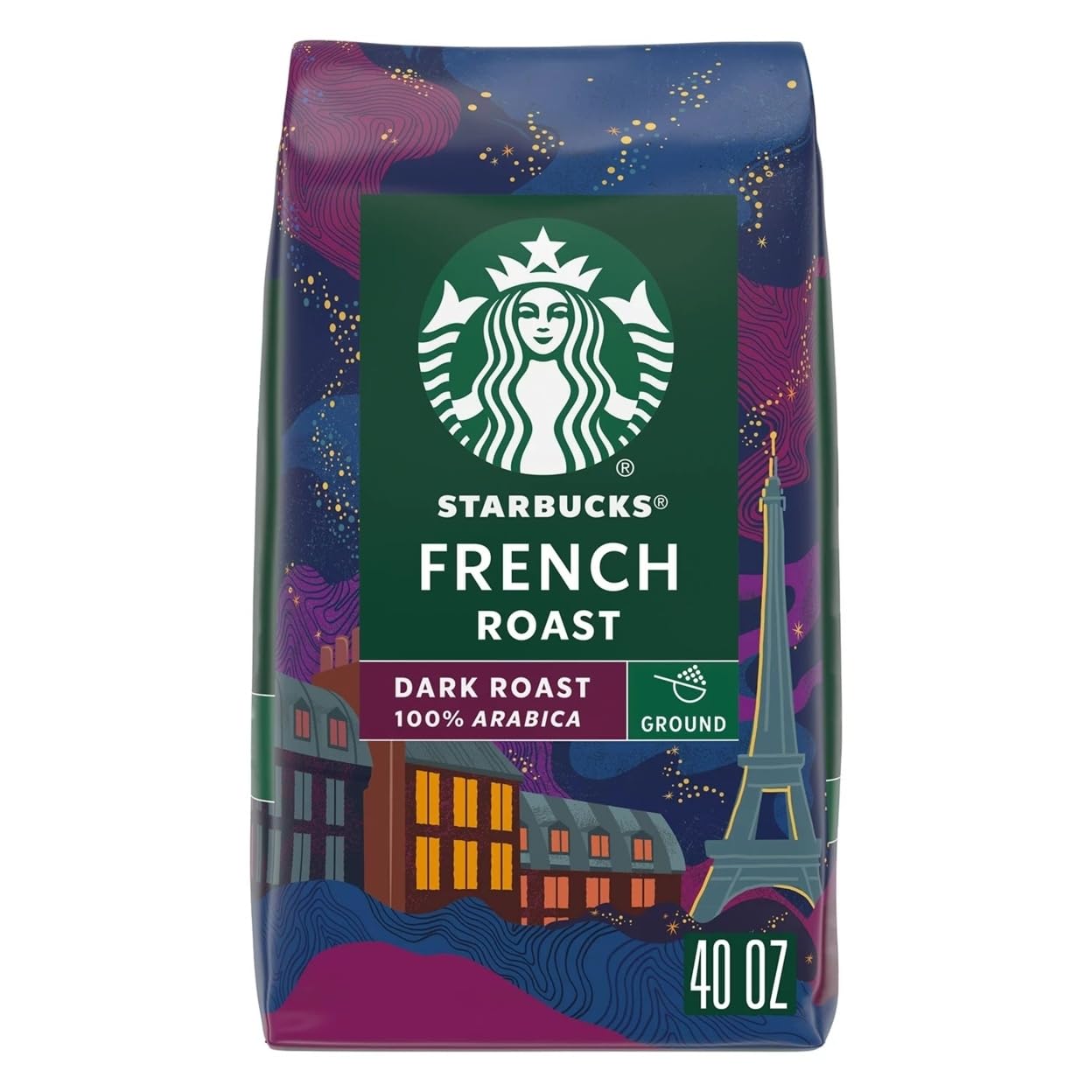 Starbucks Ground Coffee - Dark Roast Italian Blend | 100% Arabica, 18 oz Bag