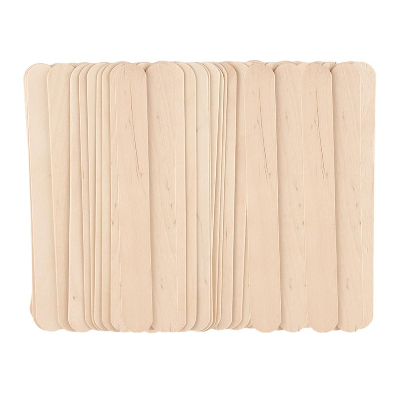 SNWbamood 150 Pcs Large Wooden Waxing Sticks for Hair Removal for Body Face Jumbo Applicators Popsicle Sticks for Waxing Spatulas or Wood Craft Sticks