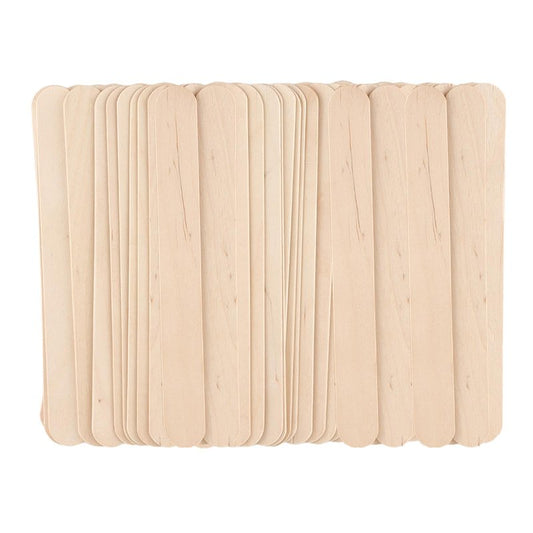 SNWbamood 150 Pcs Large Wooden Waxing Sticks for Hair Removal for Body Face Jumbo Applicators Popsicle Sticks for Waxing Spatulas or Wood Craft Sticks