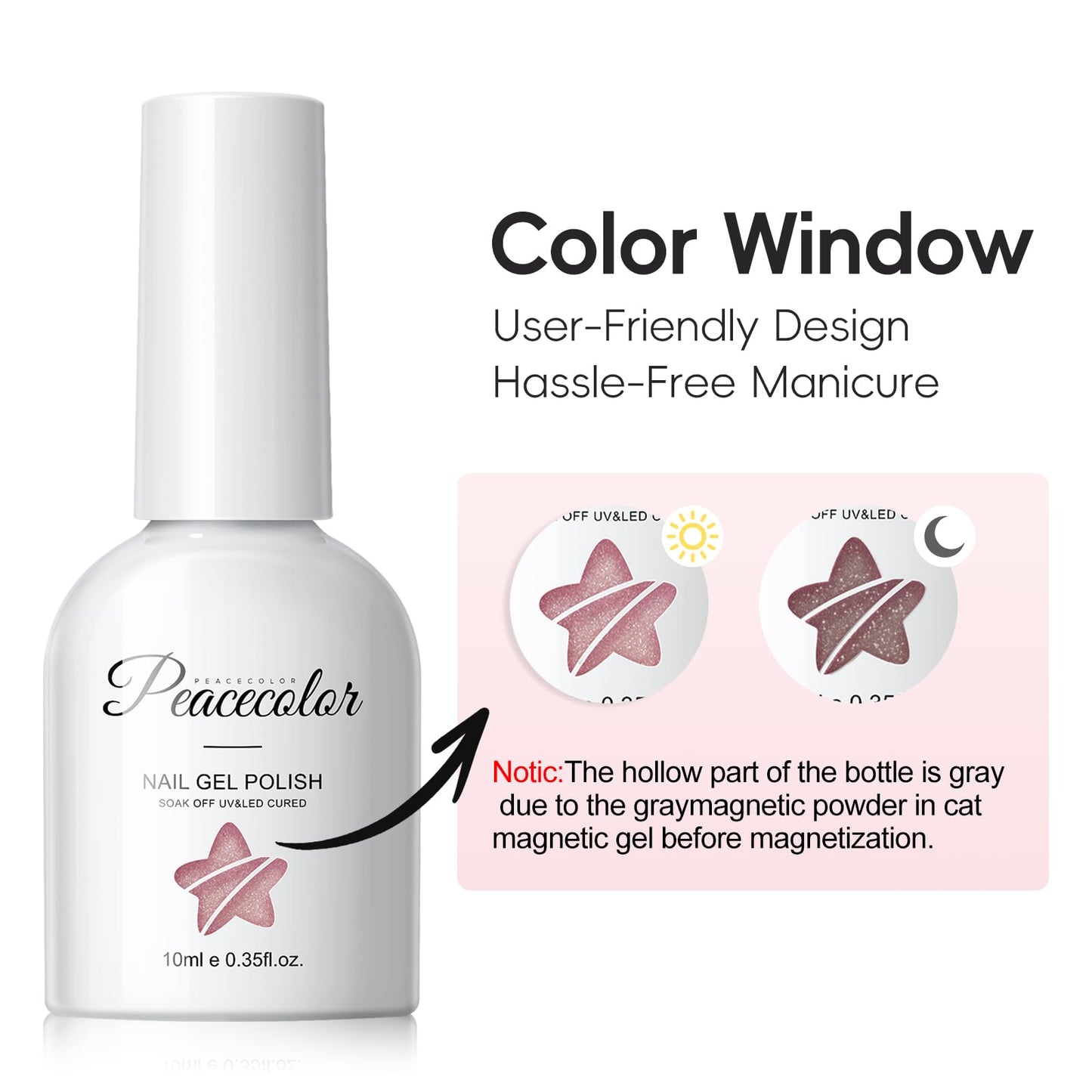PEACECOLOR Cat Eye Gel Nail Polish Set, 6pcs 10ML Nude Red Pink Gold Jelly Cat Eye Gel Polish with Magnet Soak Off U V Salon DIY Manicure Gifts for Women