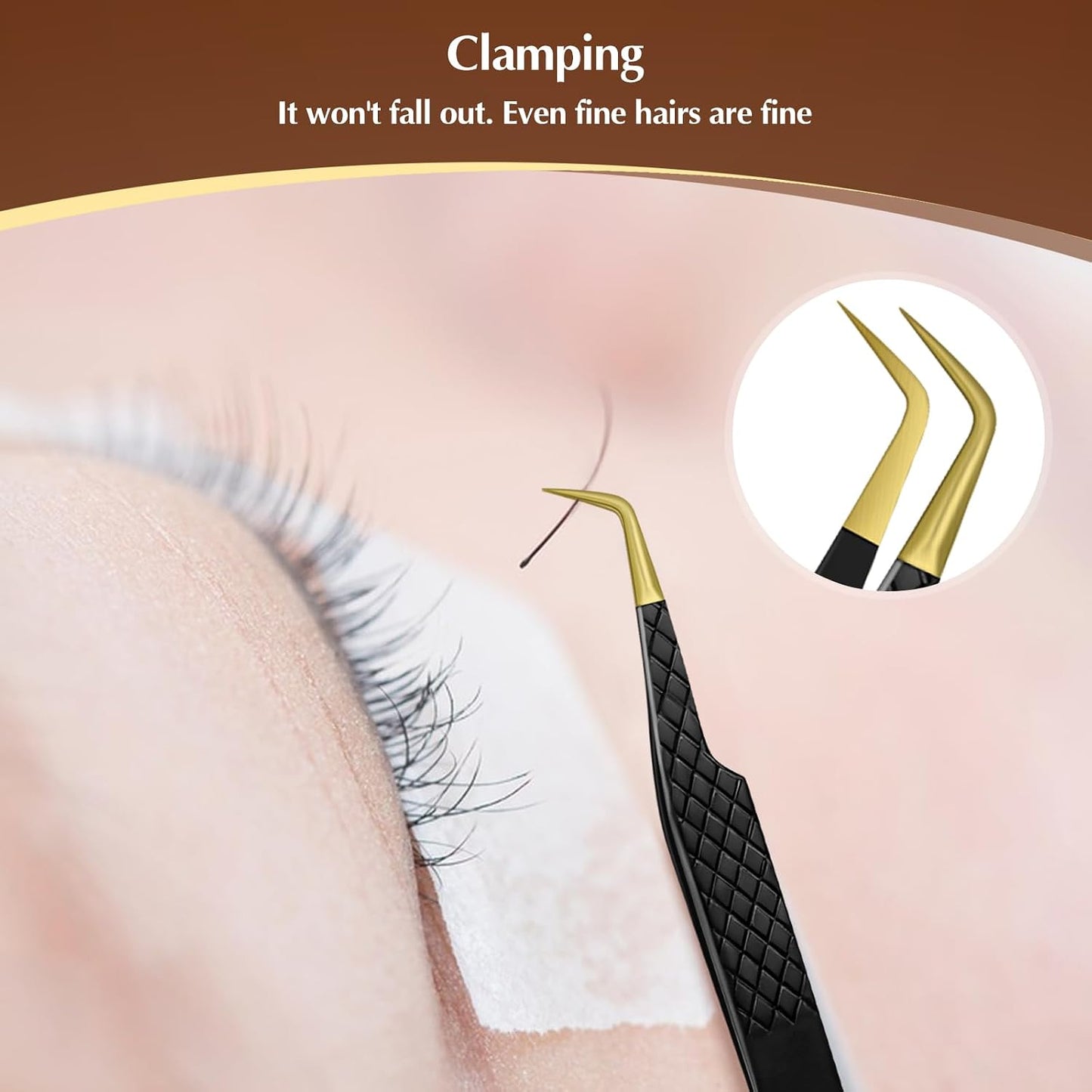 Eyelash Extension Tweezers - Professional Pointed & Slanted Design | 2-Pack, Premium Surgical Stainless Steel, Black