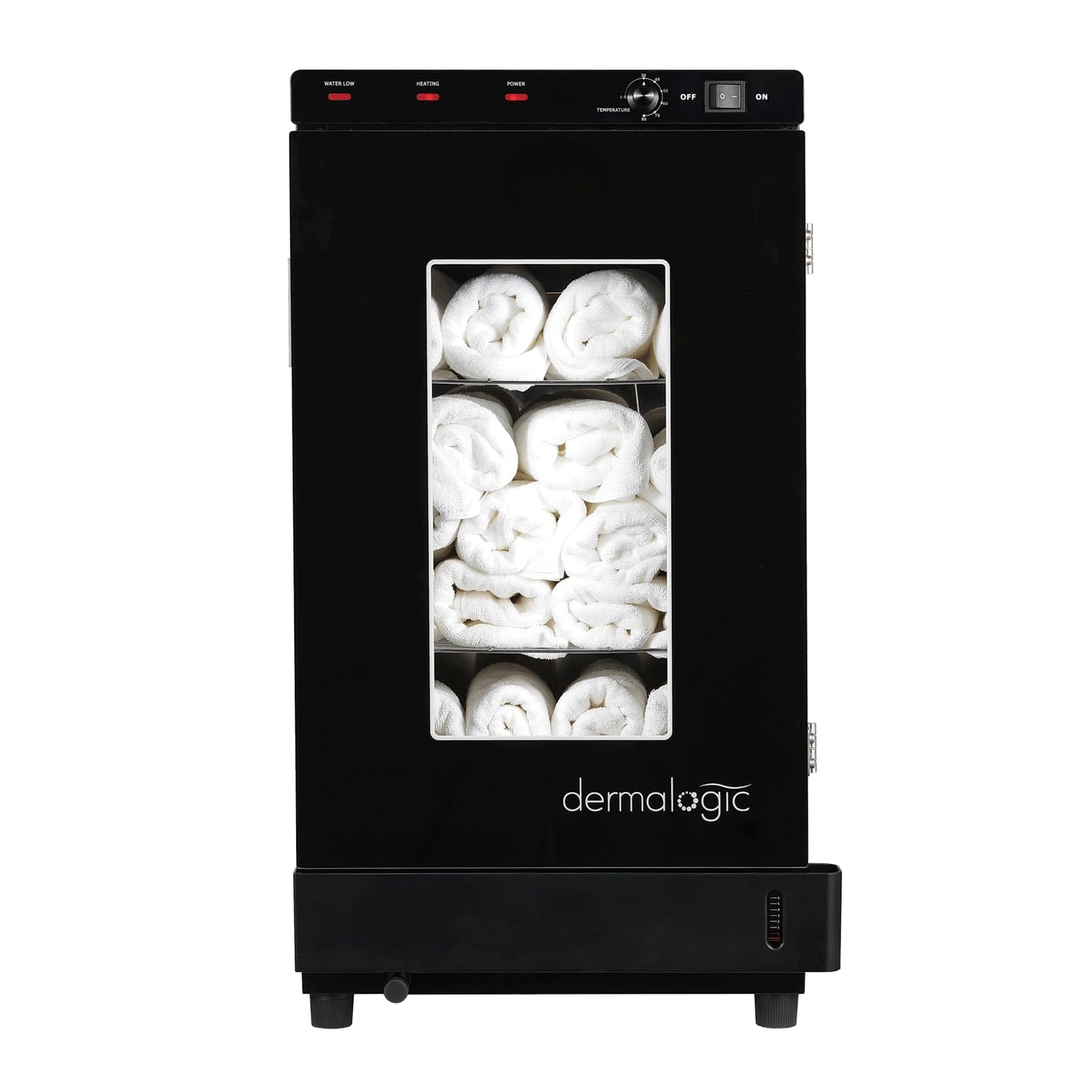 Dermalogic Towel Steamer 120G Glass Door, Black Finish Modern Design Towel Warmer for Massage Beauty Center Barber Nail Salon Spa Furniture Equipment