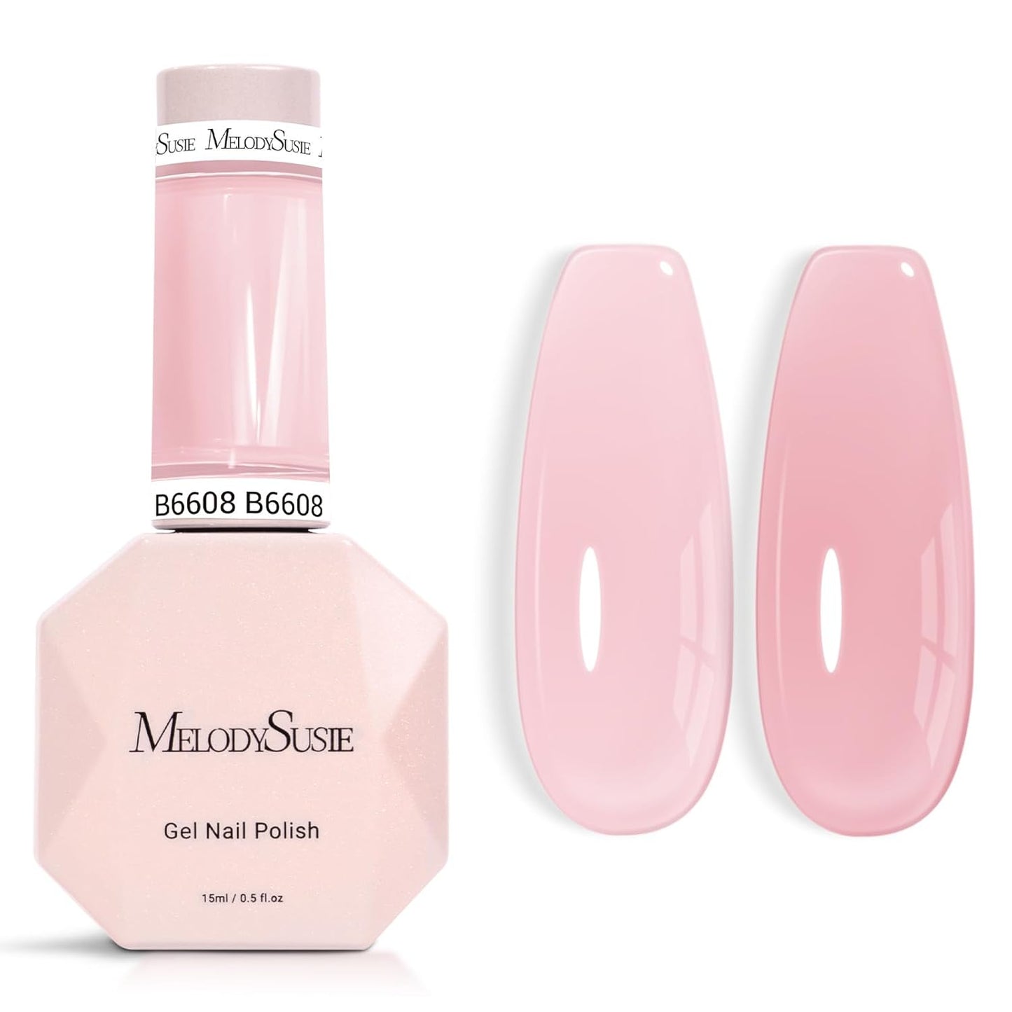 MelodySusie Nude Gel Nail Polish - Milky Pastel Color, 0.5 Fl. Oz | Soak Off UV LED for DIY Manicure