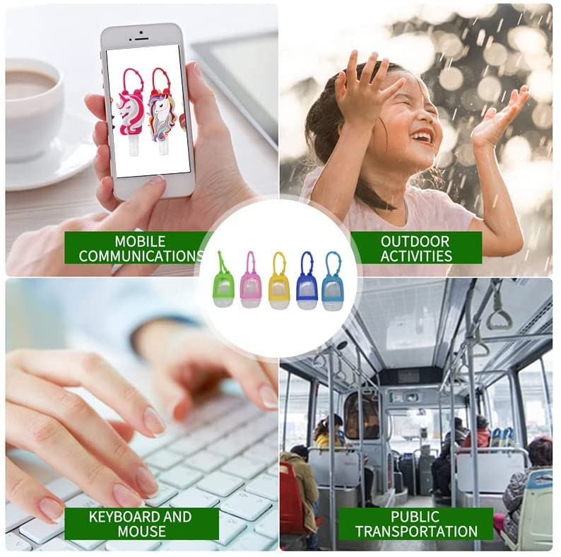 XFQUIJ 30ml Portable Refillable Travel Bottles - 5 Pack Leakproof Silicone