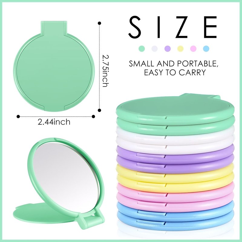 Mini Folding Pocket Mirrors - Compact Travel Makeup Mirrors for Purse | 80 Pcs in Macaron Colors