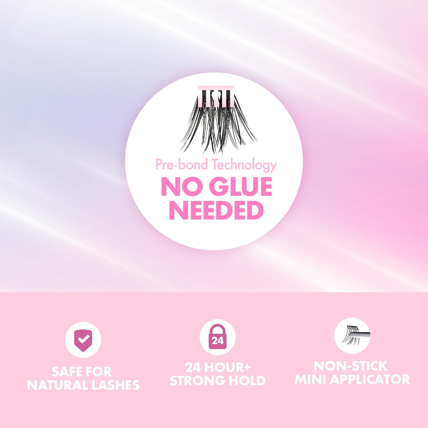i-ENVY Press&Go Self-Adhesive Eyelashes, No Glue Needed False Eyelash Clusters, Easy Application Patented 1 Step Press-On Lashes, No Damage or Residue