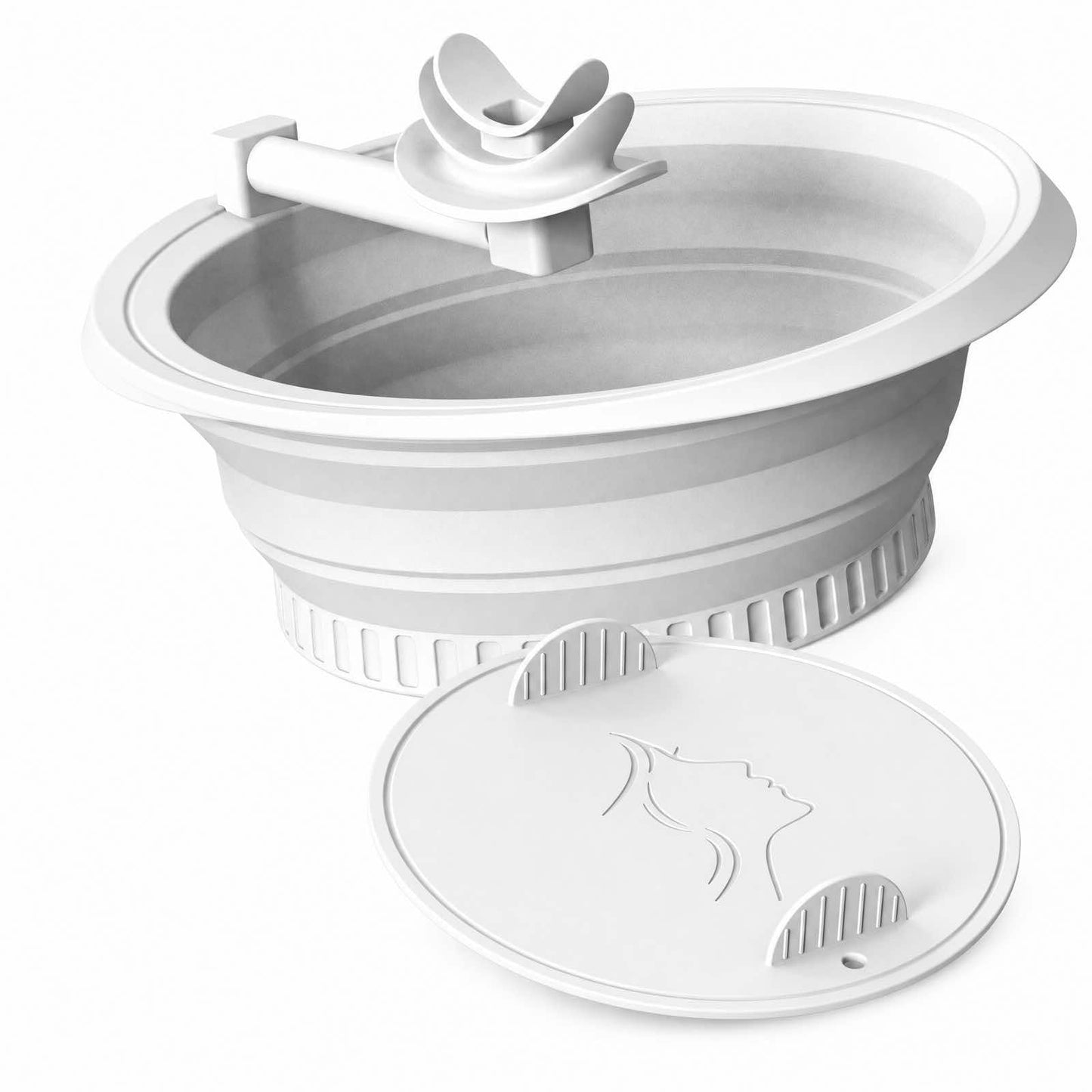 Face Ice Bath Bowl Silicone with Breather Tubes (White)
