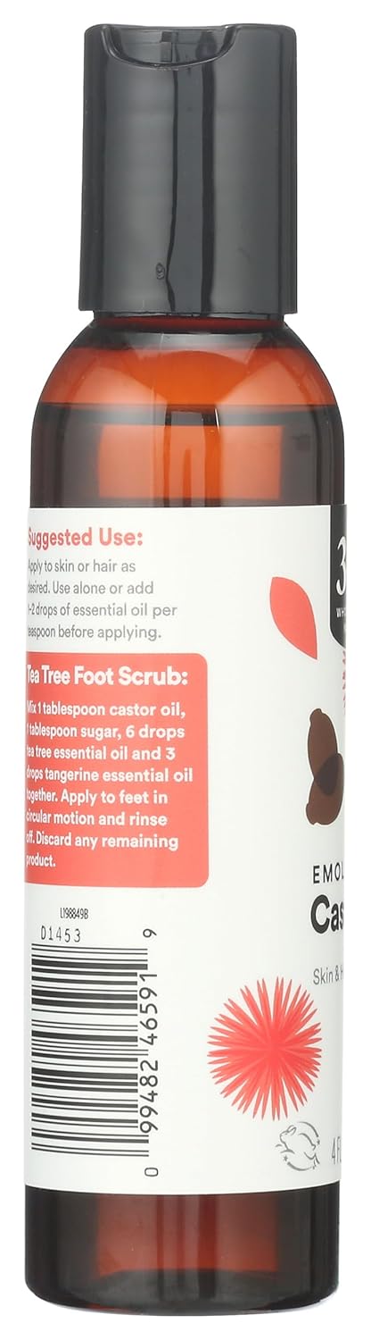 Emollient Castor Oil for Skin & Hair Care - 4 Fl Oz | Nourishing Moisturizer