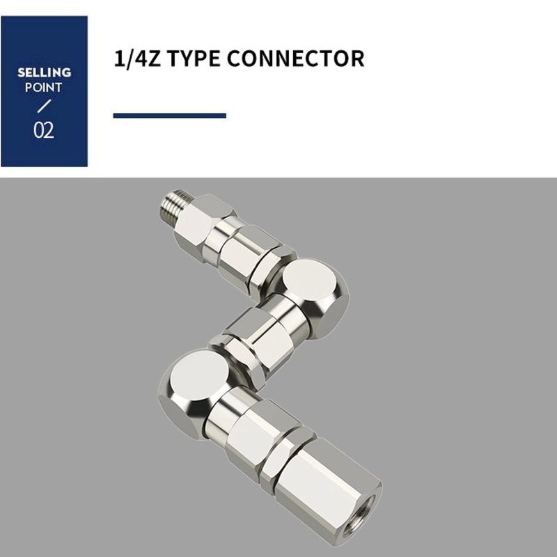 1/4" Z-Type Rotary Joint Paint Sprayer Pump Accessory - Z-Swivel 6500PSI Stainless Steel 360 Universal Rotation Connector