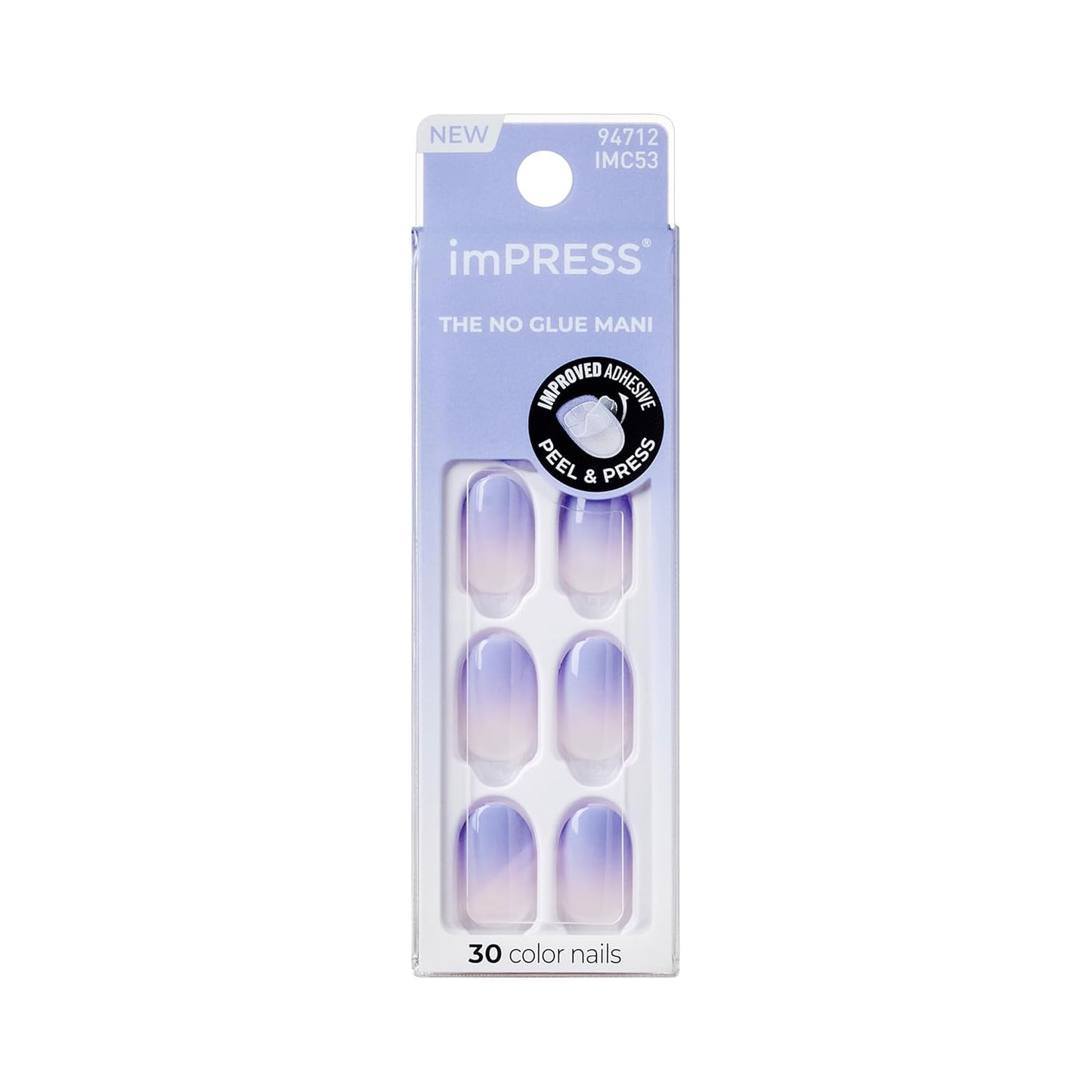 Ombre Press On Nails - 'Friendzone' Blue Short Oval | Chip Proof & Smudge Proof with PureFit Technology