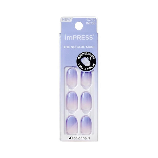 Ombre Press On Nails - 'Friendzone' Blue Short Oval | Chip Proof & Smudge Proof with PureFit Technology