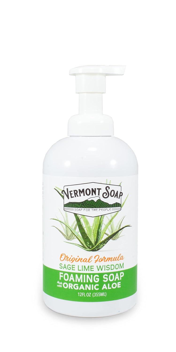 Vermont Soap Organic Unscented Foaming Hand Soap - Natural Moisturizing Liquid Soap for Dry Skin | 64 oz