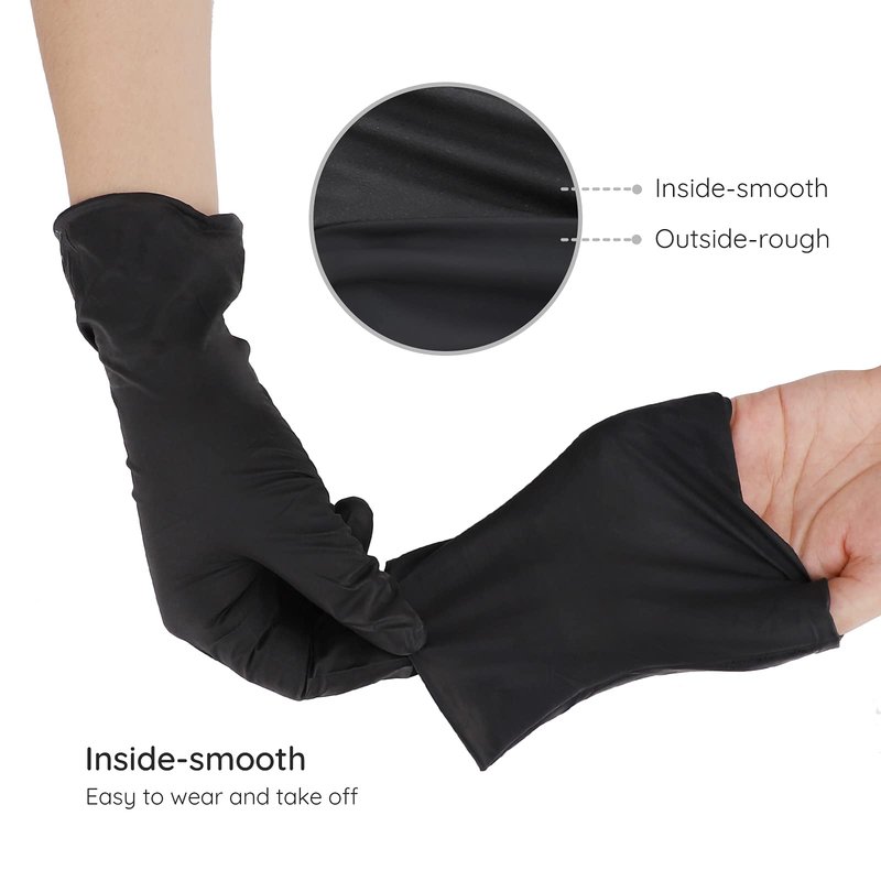 Segbeauty Powder Free Gloves, 12 INCH Black Thickened Prolonged Reusable Gloves Small, 12 Counts Non-Latex Washable Glove Home Kitchen Cleaning Glove Hair Dye Accessories Pedicure Supplies Tools