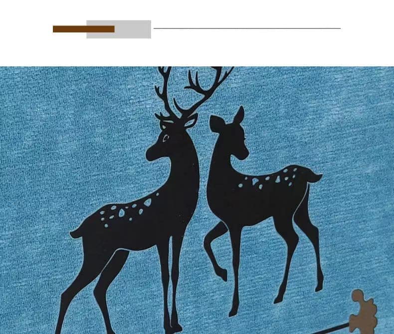 Microwave Oven Cover - Waterproof Cotton Linen Protector, 13.7x39.3 inches, Grey Deer Design
