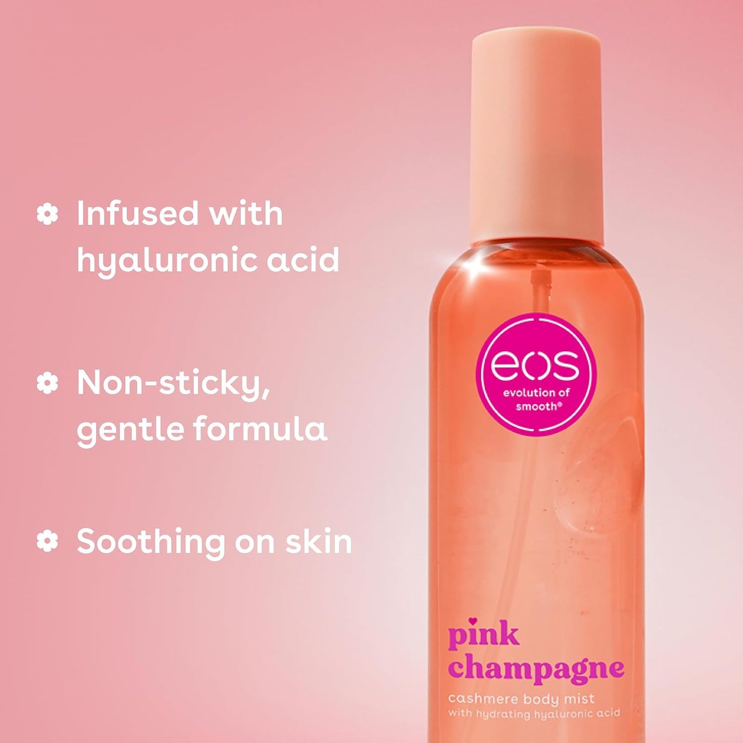 Cashmere Body Mist - Pink Champagne Scented Spray for Women | Moisturizing Formula with Hyaluronic Acid, 6 fl oz
