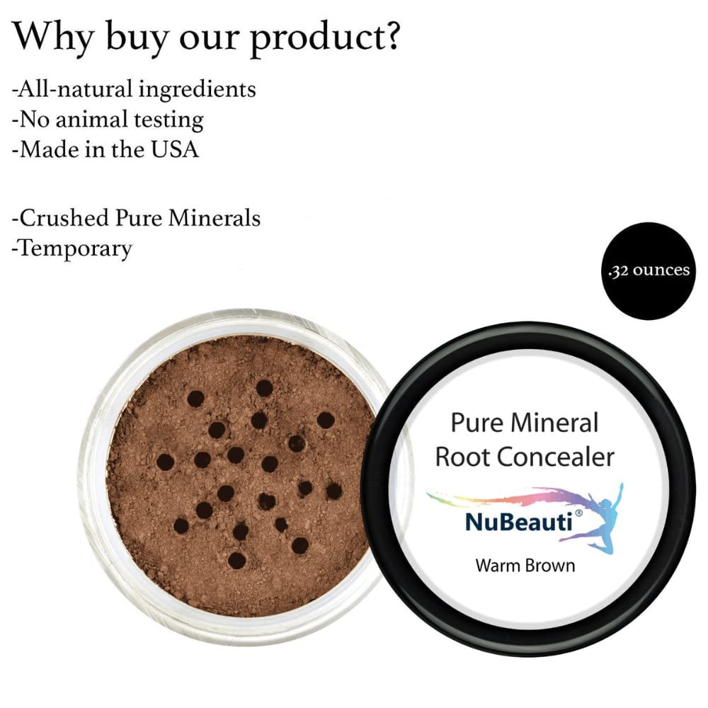 Root Touch Up Powder - 11 True-to-Nature Shades | Fragrance-Free Hairline Concealer, Warm Brown