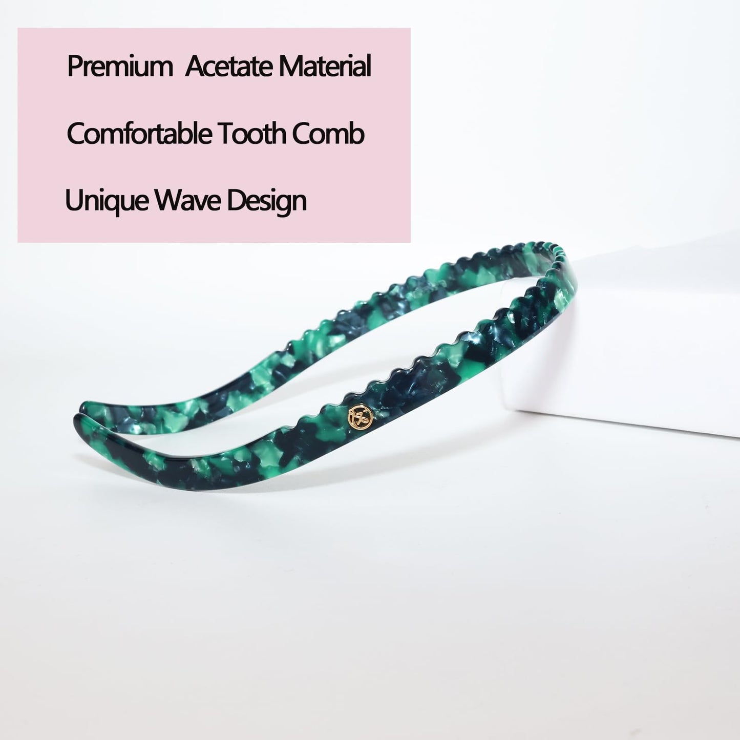 KOVOLITU Headband Designed for Eyewear,Flex No Pressure Comfortable Hair Band Fashion Acetate Headbands for Womens Sisters Girls Gifts-Lake Green