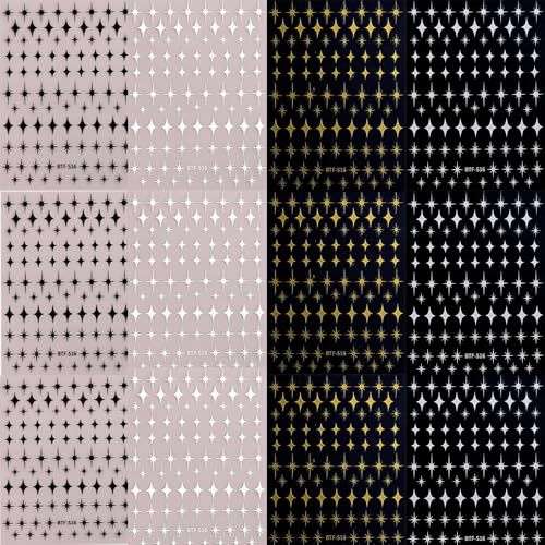 12 Sheets Self-Adhesive Gold Star Nail Art Stickers for DIY Manicure