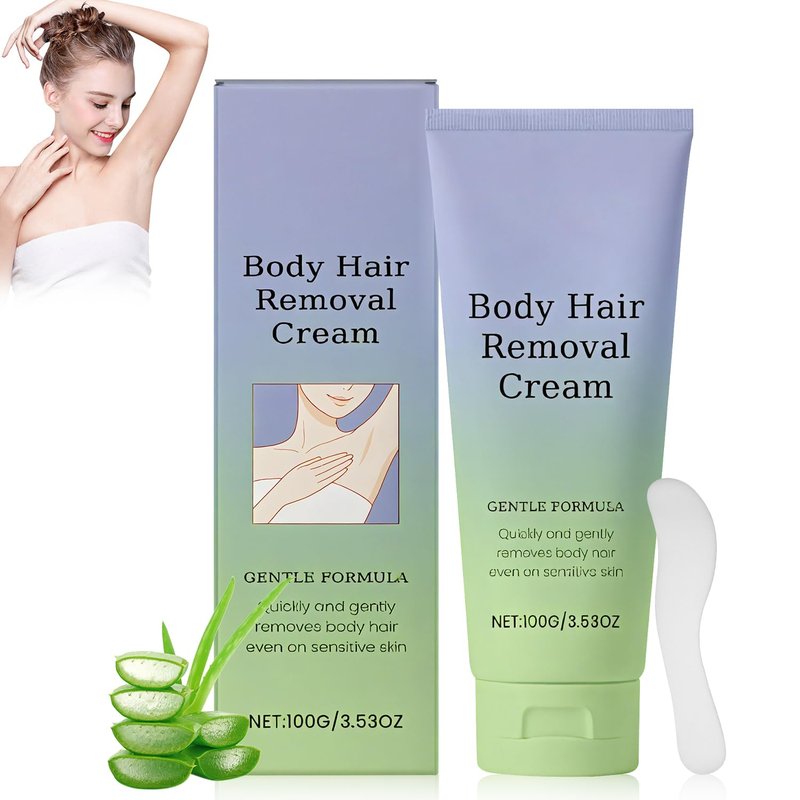 Body Hair Removal Cream with Spatula Applicator, Hair Removal Cream For Sensitive Skin, Gentle Formula, for All Skin