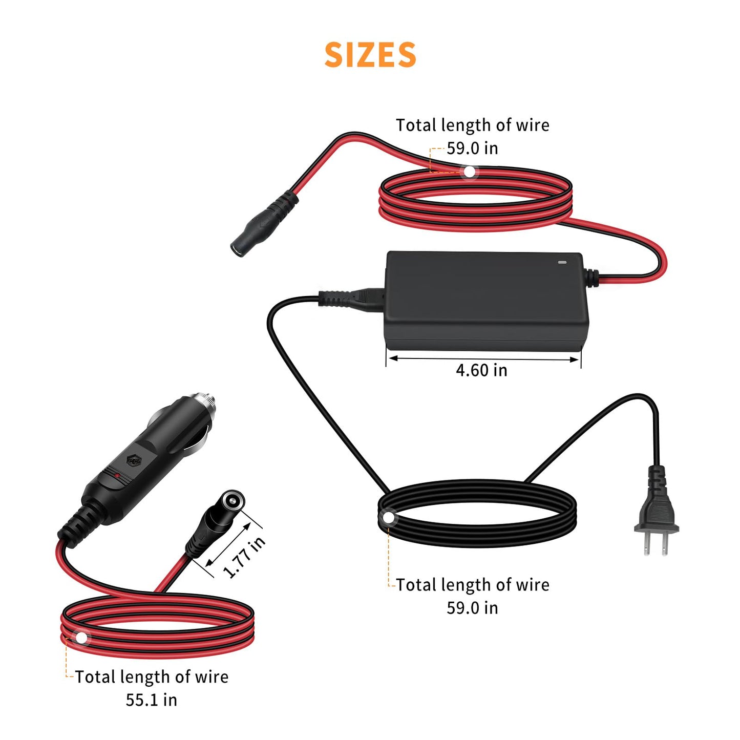 56W 14V Charger Kit for NOCO Jump Starter Adapter Compatible with NOCO GB70 GB150 GB250+ GB251+ GB500 GB500+ Genius Boost Ultra Safe Lithium Jump Starter Battery Power Supply Cord