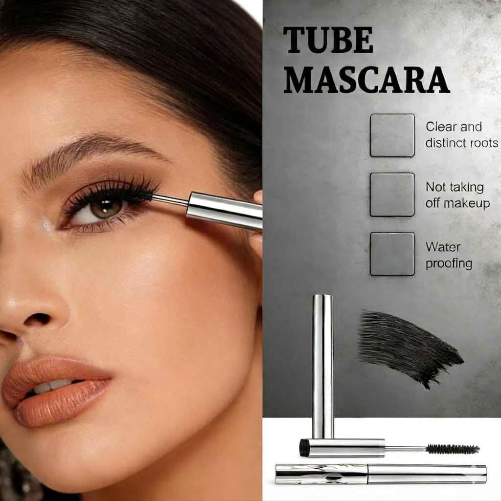 Metallic Wand Glossy Mascara - Waterproof & Smudge-Proof Formula for 3D Curling & Volume | Long-Lasting Black Mascara