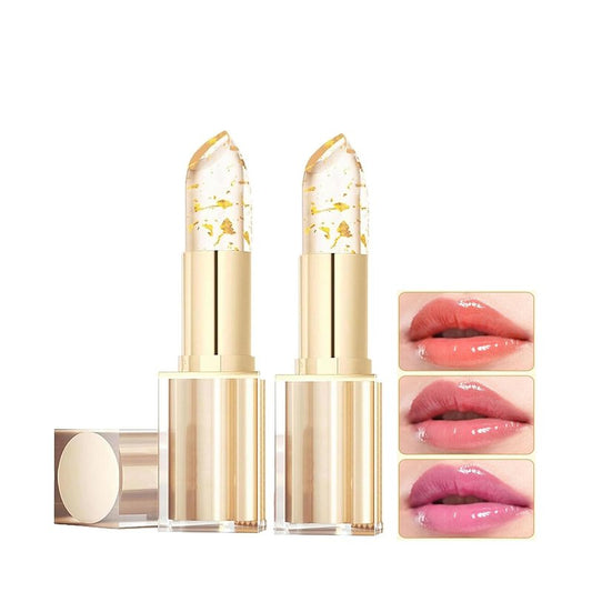 Color Changing Lipstick, Gold Crystal pH Color-Changing Lipstick–24HR Transferproof & Moisturizing Lip Gloss, Long-Lasting Glossy Finish Birthday & Mother’s Day Gifts for Women (2 Count (Pack of 2))