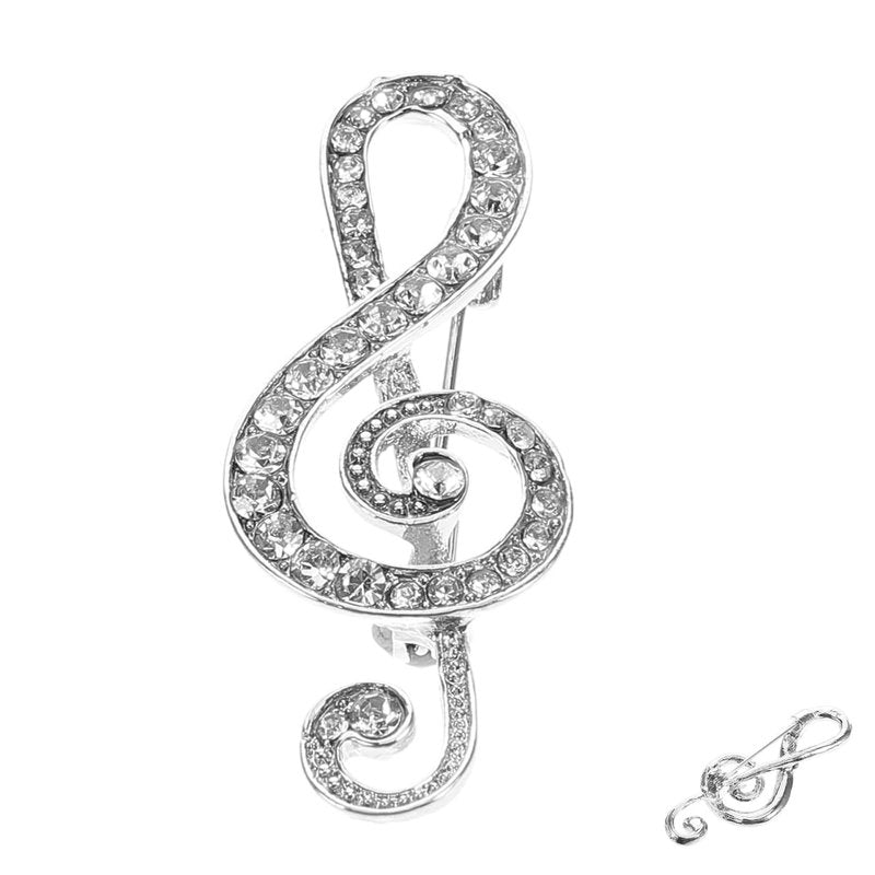 NOLITOY Rhinestone Music Note Lapel Pin Unisex Fashion Brooch for Suits Shirts and Formal Events Musical Theme Accessory